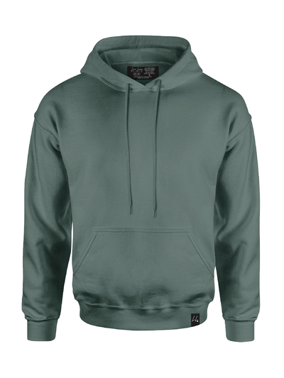 Front of the Local Laundry YYC Hoodie in Sage green. Made in Canada. 