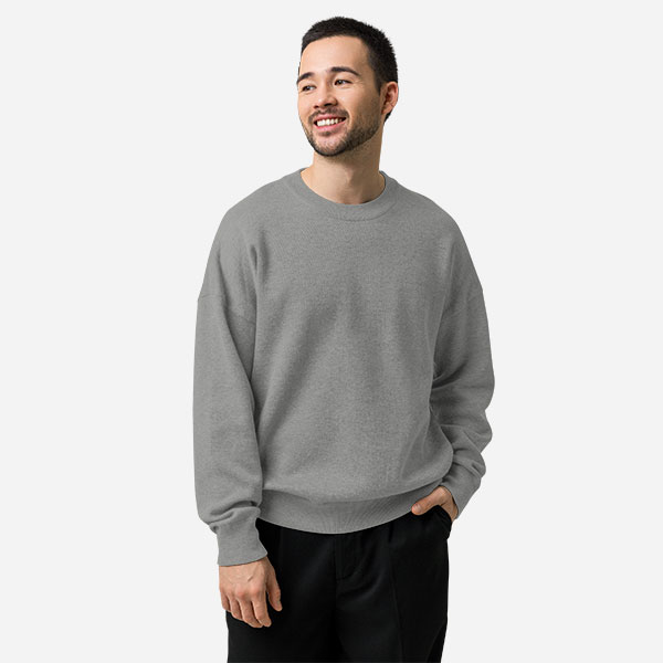 Custom Unisex Relaxed Fit Knitted Crew Neck Sweater