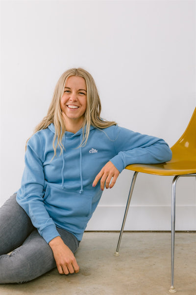 Unisex Glacier Blue Cotton Peak Hoodie