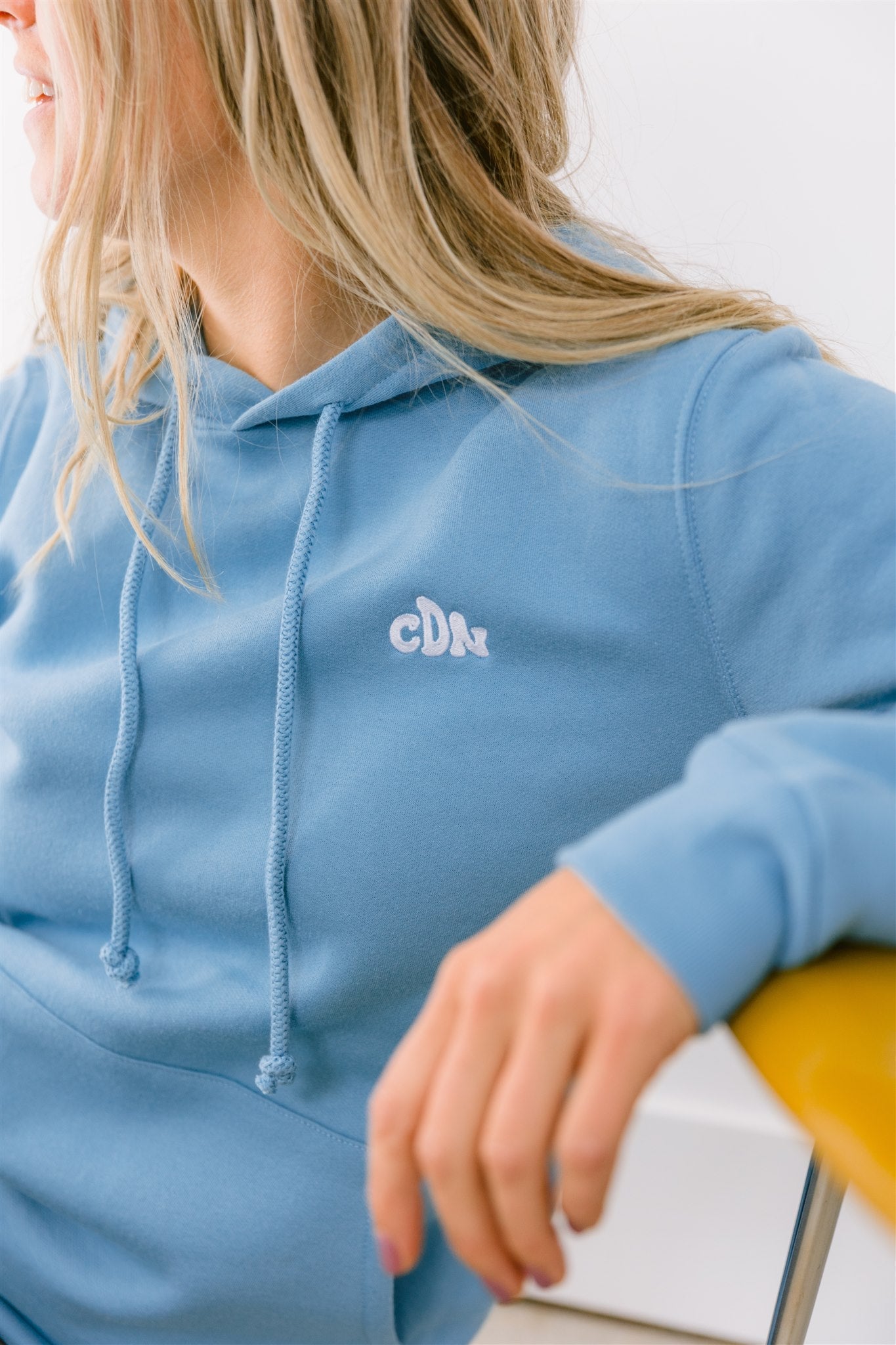 Unisex Glacier Blue Cotton Peak Hoodie