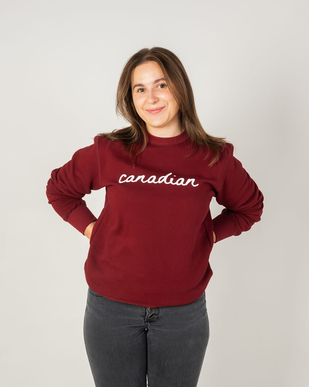 Canadian Statement Crewneck - Bordeaux