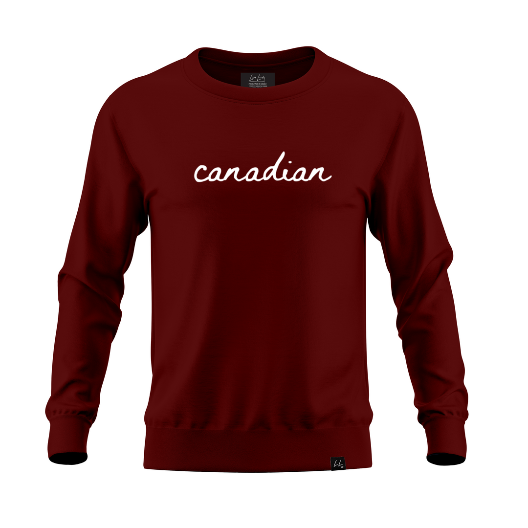 Canadian Statement Crewneck - Bordeaux - Local Laundry