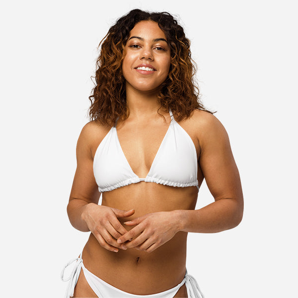 Custom All-Over Print Recycled Padded String Bikini Top