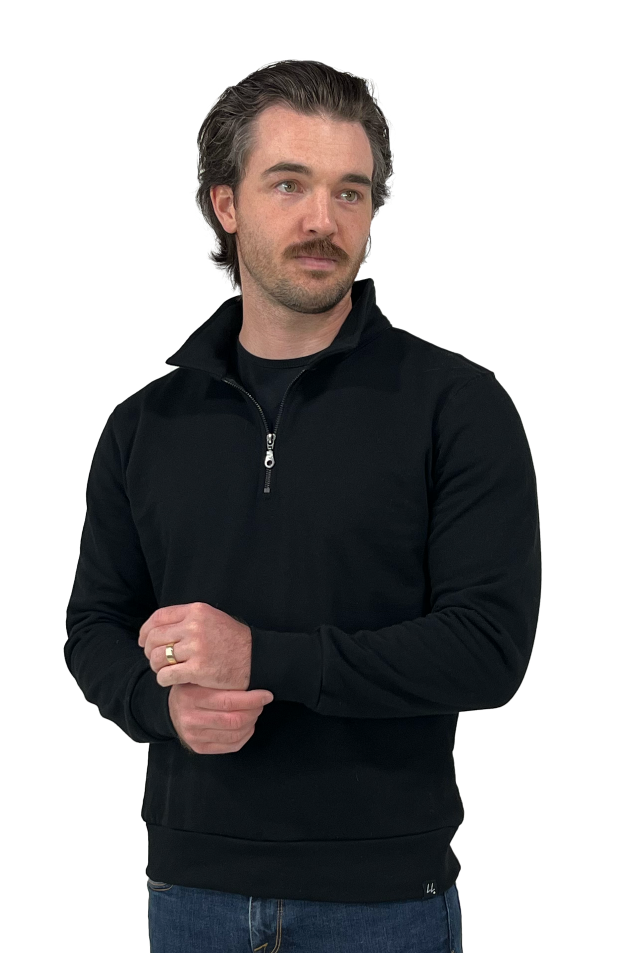 The Greenwood 1/4 Zip - Black