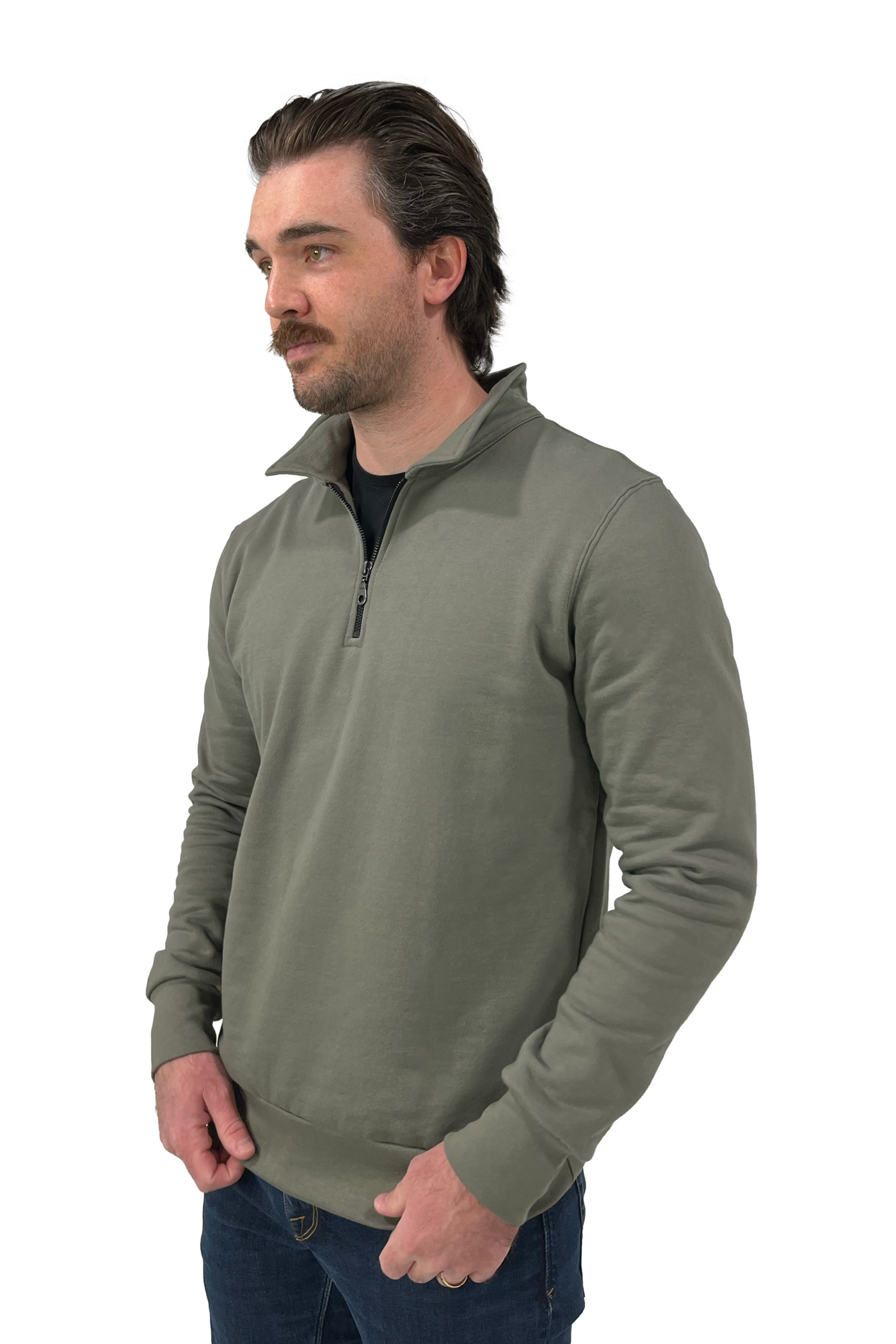 The Greenwood 1/4 Zip - Grey Sage