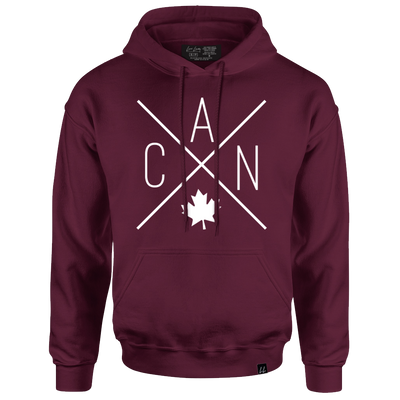Made in Canada Hoodie with Local Laundry exclusive CAN Maple Leaf design - unisex fit ensures a flattering silhouette for all body types. Made of premium cotton polyester construction.
