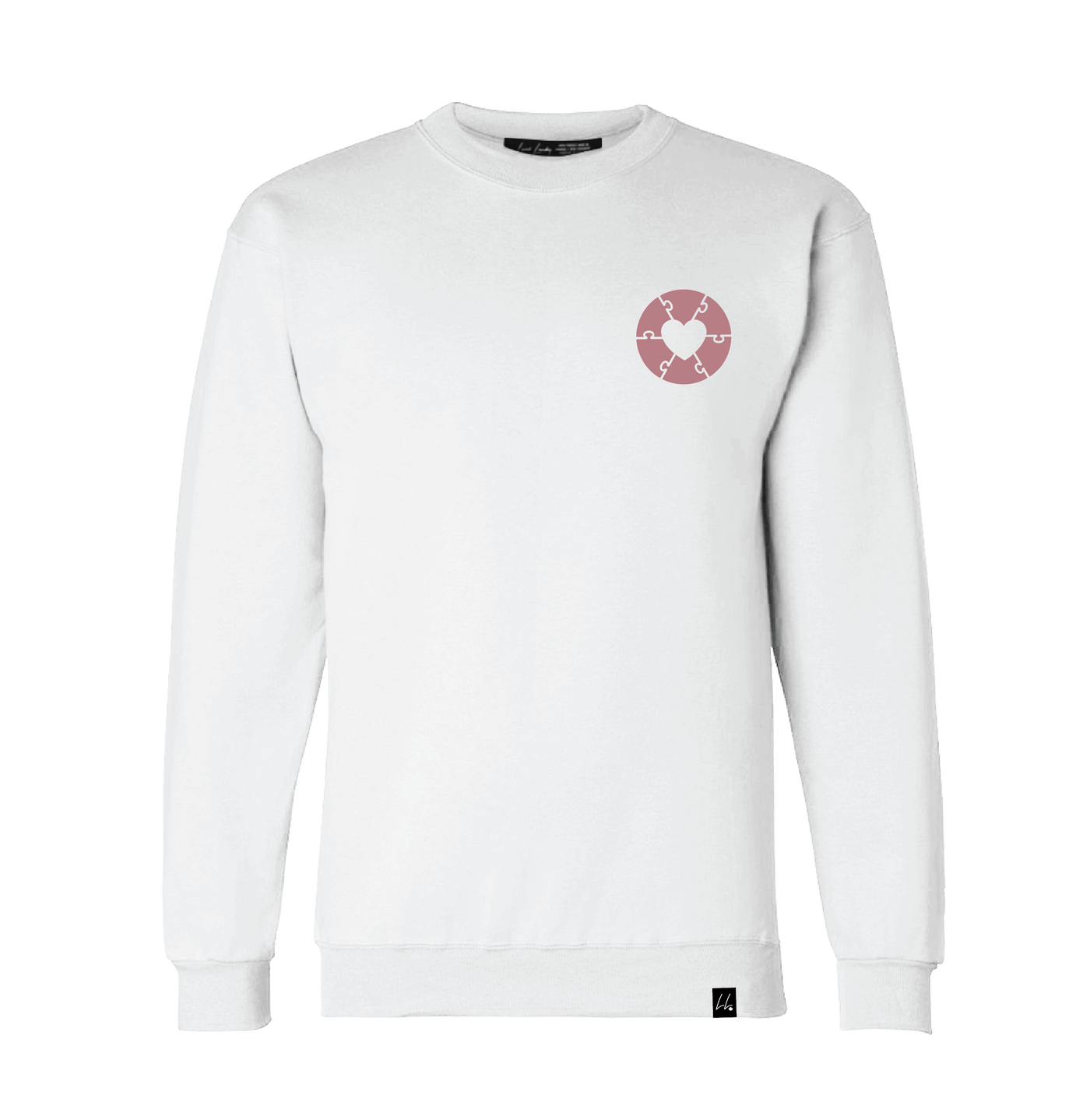 Made in Canada sweater featuring the Ryder's foundation heart logo on the left chest. Sustainable clothing that supports communities and focuses on bringing everyone together.